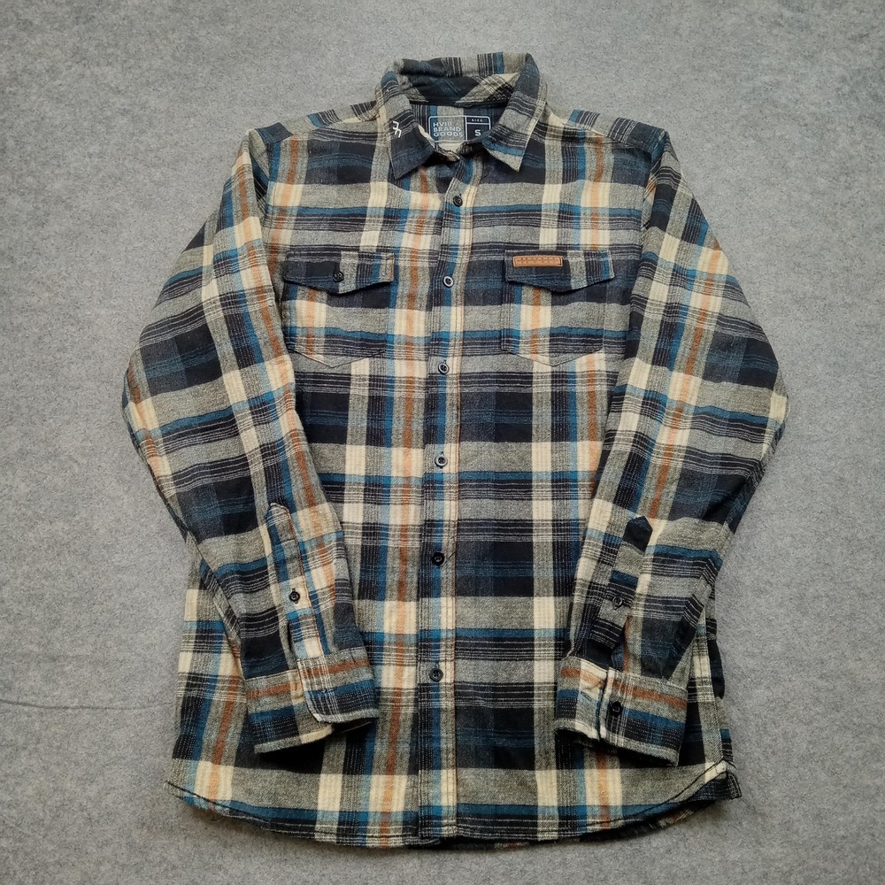 HVIII Brand Goods Shirt Mens Small Blue Plaid Flannel Long Sleeve Button Front‎
